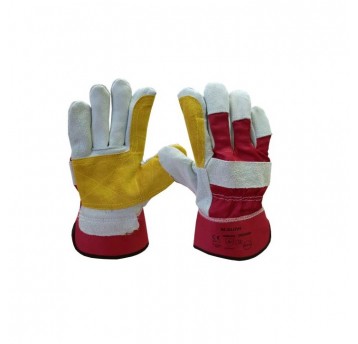 Rękawice dwoina bydlęca M-GLOVE DOCKER YELLOW-RED 4344X - 10,5/XL