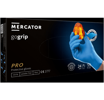 Rękawice nitrylowe bezpudrowe MERCATOR GOGRIP BLUE (50szt.)