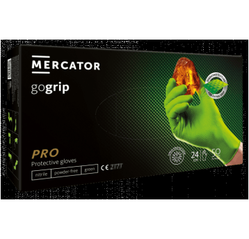 Rękawice nitrylowe bezpudrowe MERCATOR GOGRIP GREEN (50szt.)