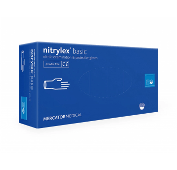 Rękawice nitrylowe bezpudrowe MERCATOR NITRYLEX BASIC dark blue (100szt.)