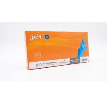 Rękawice nitrylowe JET+ (100szt.) - niebieski - XL