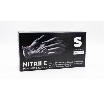 Rękawice nitrylowe NITRILE (100szt.) - czarny - S