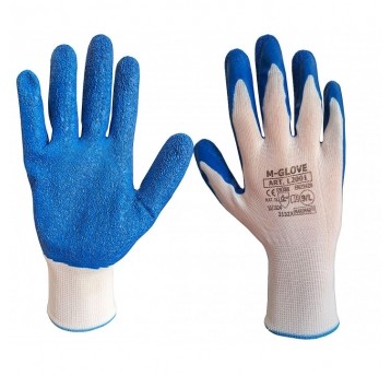Rękawice powlekane lateksem M-GLOVE L2001 BLUE 2132X - niebieski