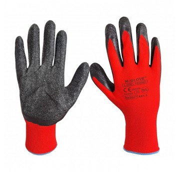 Rękawice powlekane lateksem M-GLOVE L2001 PROMO KAT.I. - czerwony