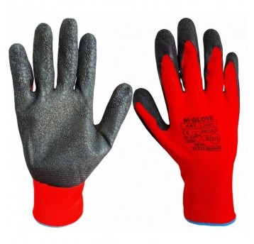 Rękawice powlekane lateksem M-GLOVE L2001 RED 3131X - czerwony