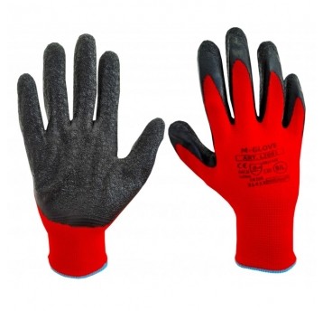 Rękawice powlekane lateksem M-GLOVE L2001 RED 3141X - czerwony
