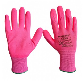Rękawice powlekane lateksem M-GLOVE L2003 2121X PINK - różowy
