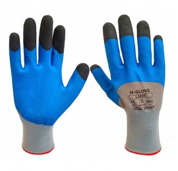 Rękawice powlekane lateksem M-GLOVE L2005 KAT.I. - niebieski