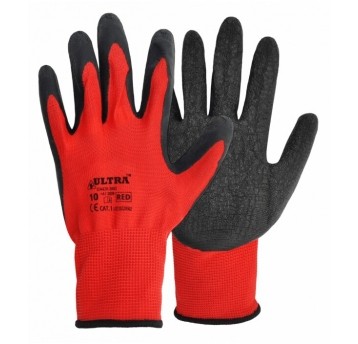 Rękawice powlekane lateksem ULTRA RED CAT. I
