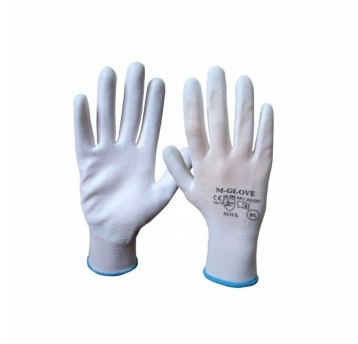 Rękawice powlekane poliuretanem M-GLOVE PU1001 4131X - biały