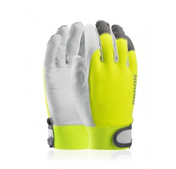 Rękawice wzmacniane skórą ARDON HOBBY REFLEX z blistrem - hi-vis żółty