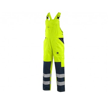 Spodnie ogrodniczki CXS NORWICH męskie ostrzegawcze - żółto-niebieski